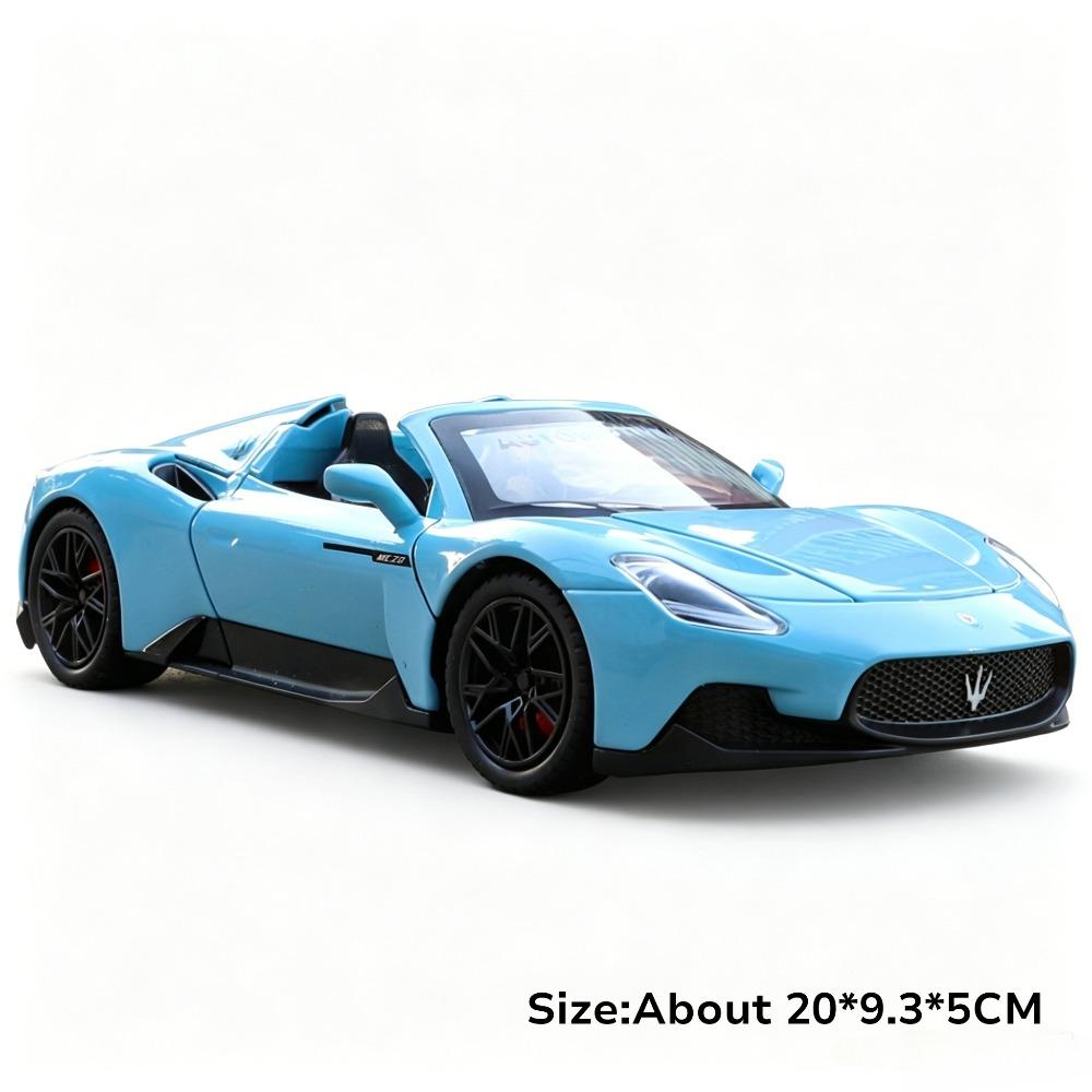 1:24 Mc20 Gt2 Modelauto Speelgoed Metalen Carrosserie Rubberen Band Superauto Muziek Licht Voorwielbesturing Auto's Modellen Verzamelsieraden