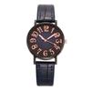 Crocodile Pattern Shockproof Leather Strap Women's Quartz Wristwatch: Versatile Fashion Accessory for Students