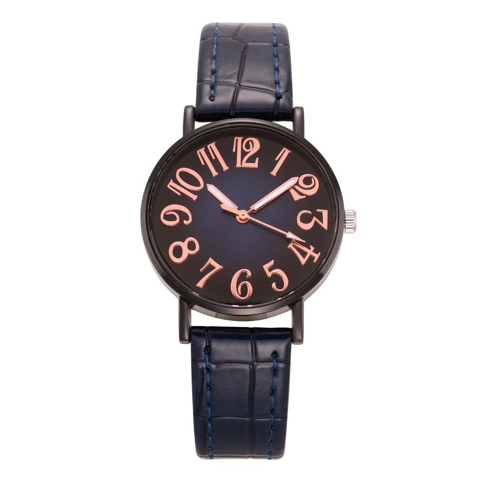 Crocodile Pattern Shockproof Leather Strap Women's Quartz Wristwatch: Versatile Fashion Accessory for Students