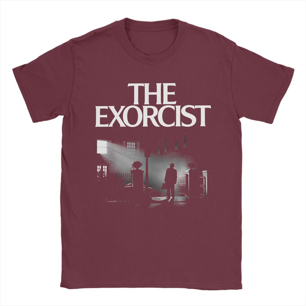 Men The Exorcist Scary Film T Shirt  Cotton Tops Funny Short Sleeve Crew Neck Tee Shirt Plus Size TShirt