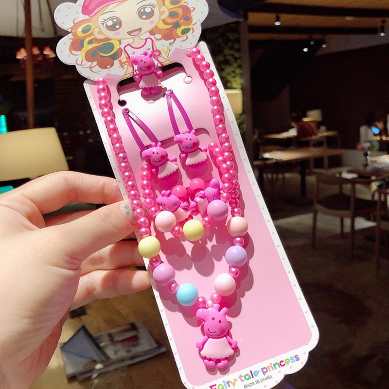 

Princess Jewelry Gift Set for Girls: Necklace, Bracelet, Ring, Hair Clip & Tie