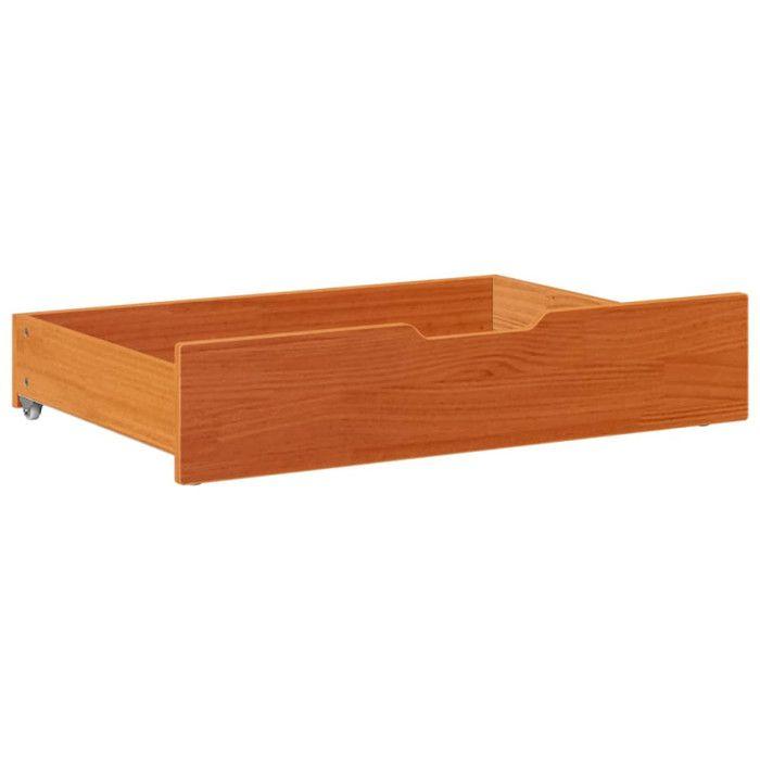 Under-bed Drawers 2 Pcs Wax Brown 85x55x16 Cm Solid Pine