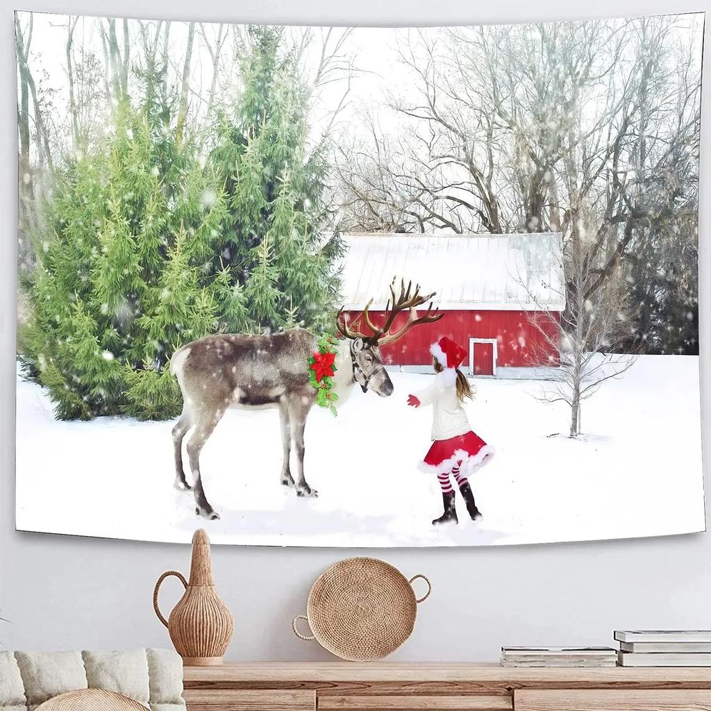 Christmas Cute Cat Tapestry Living Room Sofa Home Decor Christmas Gift