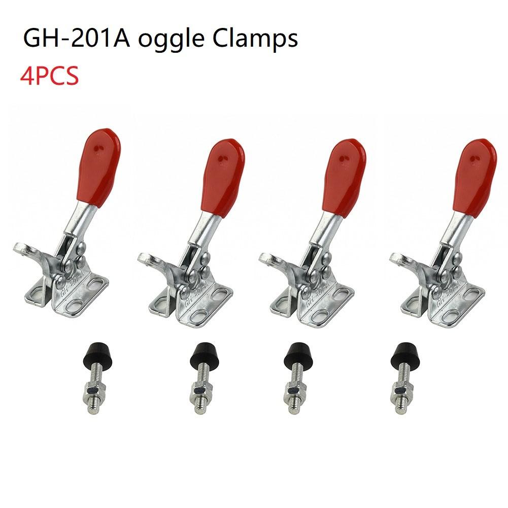 

4pcs GH201A Horizontal Vertical Toggle Clamp Quick-Release 27KG Hand Clip Tool 4pcs
