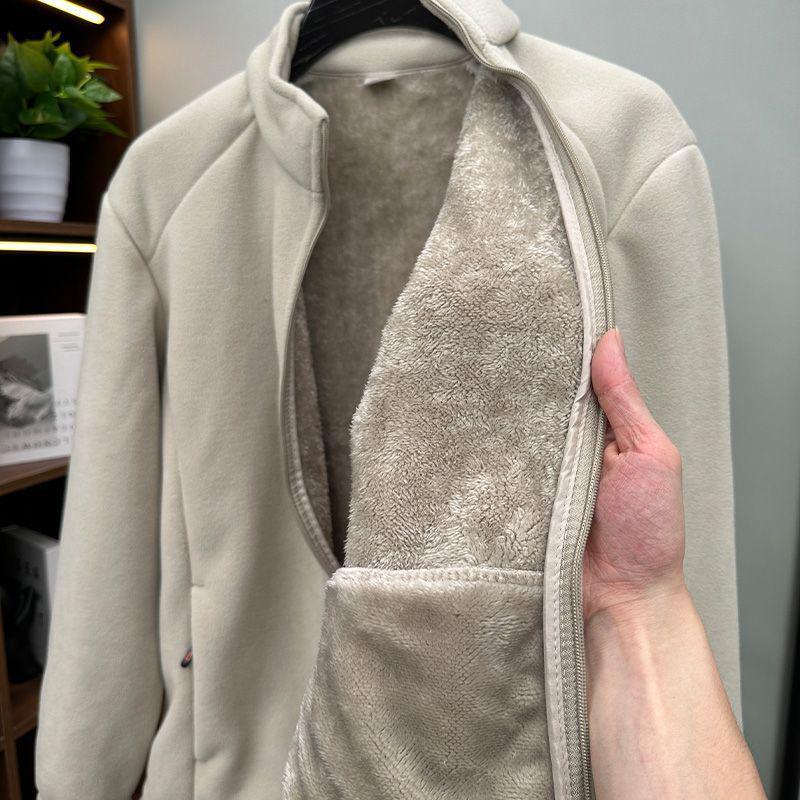 Men's Windproof Fleece Lined Sweatshirt Jacket - New Autumn/Winter Style Outerwear.