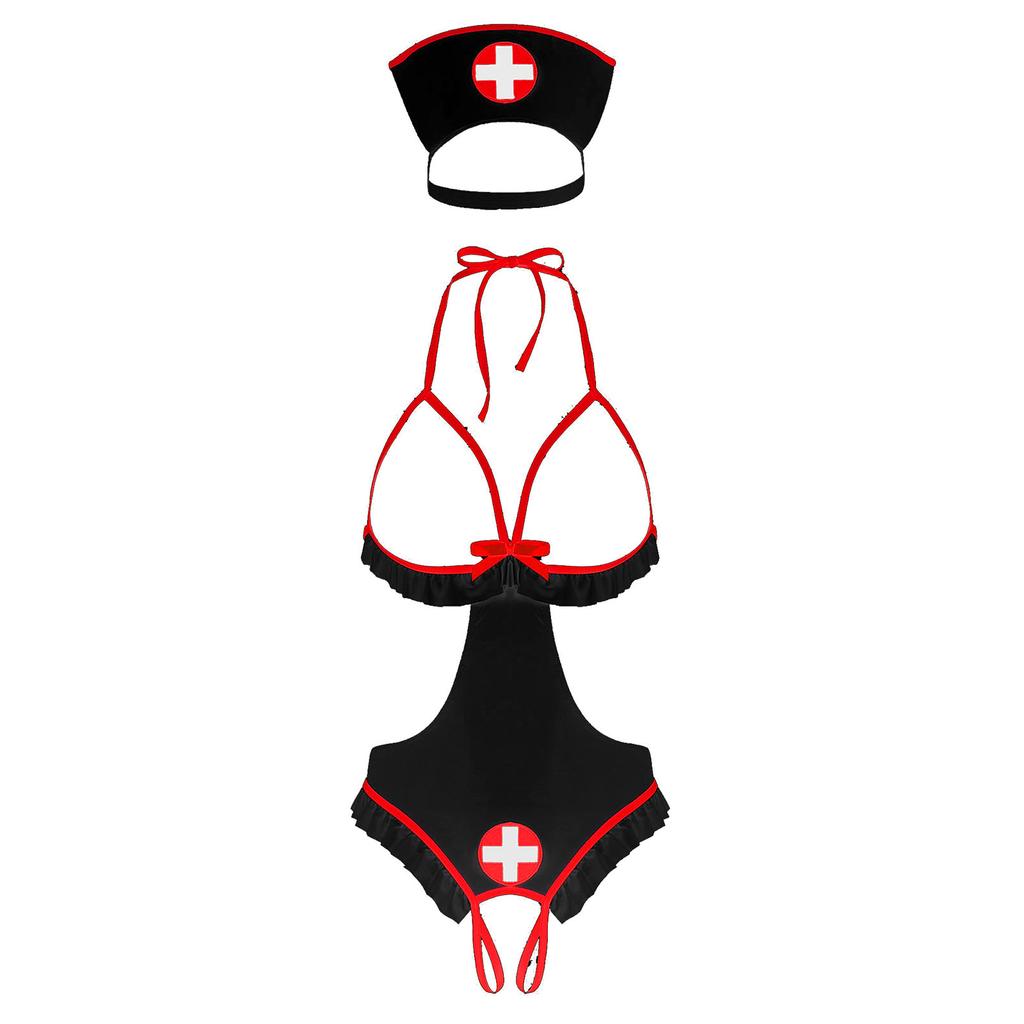 Women Sexy Nurse Cosplay Lingerie Set Erotic Costume Sexy Role Play Women Erotic Lingerie Sexy Underwear Games Cosplay Uniform