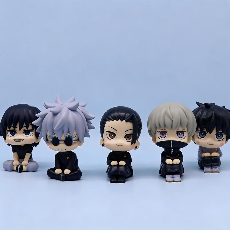 5Pcs/Set Jujutsu Kaisen Anime Action Figures - Yuji Itadori & Gojo Satoru Q Ver. PVC Collectible Model Toys Cute Gift Collection