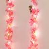 Artificial Garland String Light 10 Ft Faux Cherry Blossom Garland Green Creeper Vine Light 30 LED Lights Battery Operated String Light for Home
