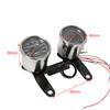 2-in-1 Motorrad LED Rücklicht Kilometerzähler & Drehzahlmesser Geschwindigkeitsmesser Messgerät Baugruppe Universal Chrom Für Harley Honda