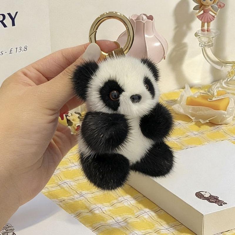 Cute Red Panda Plush Keychain, Doll Machine Toy, Bag Charm Pendant