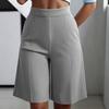 Women's High Waist Elastic Waistband Wide Leg Casual Shorts with Pockets Loose Fit Comfortable Summer Bottoms