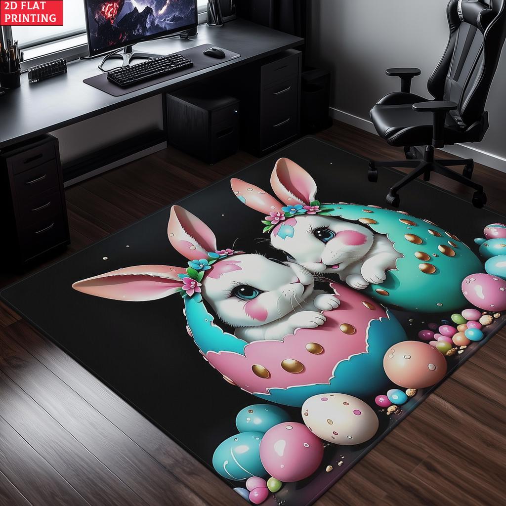 Easter Bunny Excavator Large Room Carpet Non Slip Cartoon Kids Bedroom Living Room Floor Mat Home Decor Children's Play Carpet