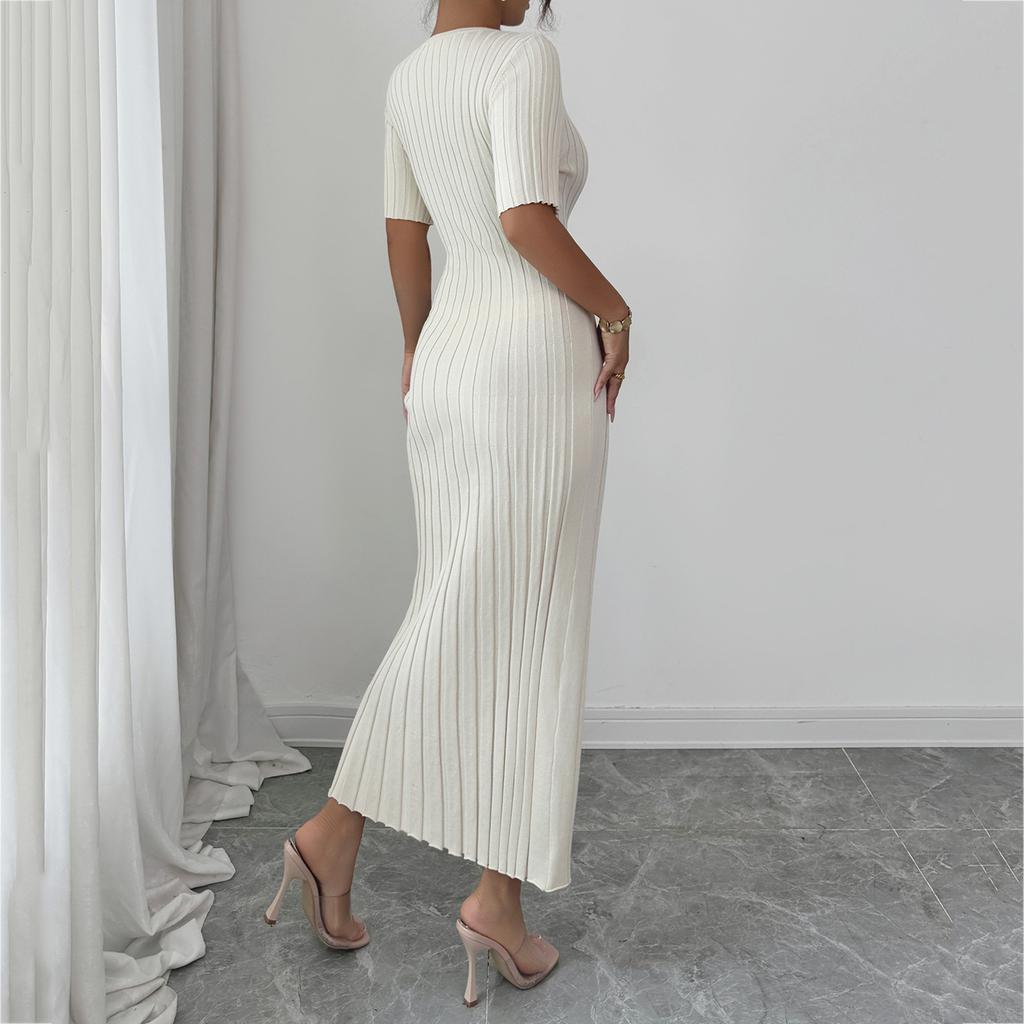 Women's Fashionable And Elegant Short,sleeved Bodycon Long Skirt