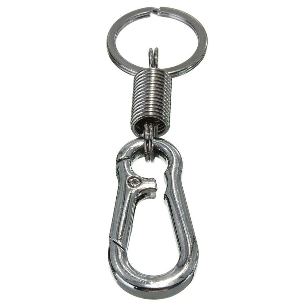 

Camping Hiking Retractable Stainless Steel Keyring Waist Belt Clip Gourd Buckle Carabiner Key Chain