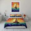 Sailing Sunset Ocean Decor Soft Comfortable Duvet Cover Bedding Set Included 1*Duvet Cover & 2*Pillowcases Gift