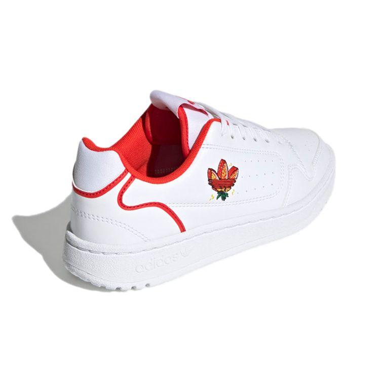 Adidas Originals Ny 90 J Leather Durable Low-Top Skate Shoes Kids Sneaker White Red FY2592