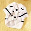Pet Dog Sweater Striped Knit Cardigan Lightweight Warm Pullover Teddy Bichon Two-Legged Outfit