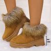 Fashion High Heel Platform Snow Boots Women Winter Fashion Gradient Furry Snow Boots Woman Slip On Non Slip Warm Plush Booties Ladies