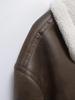 Women's Winter Shearling Suede Double-Sided Jacket with Turn-Down Collar