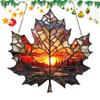 Maple Leaf Sun Catcher for Window Acrylic 2D Fall Sun Catcher Pendant Seasonal Decor for Weekday Holiday Offices Home Birthday