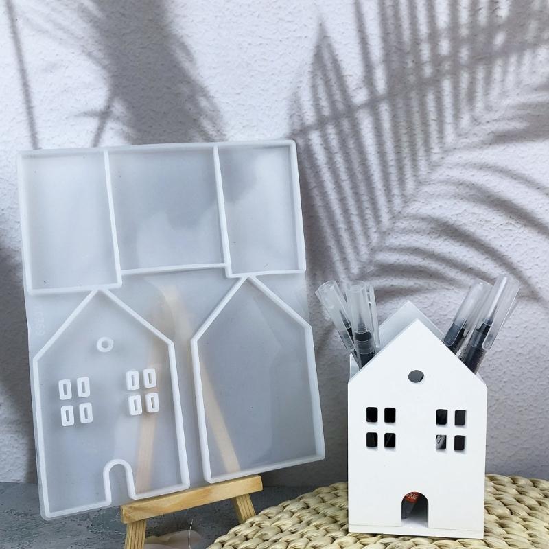 Masa Süsü Kalıbı Silikon Kalıp Minyatür Ev Şekilli Kalemlik Süsü Alçı Kalıp Takı Yapım Malzemeleri