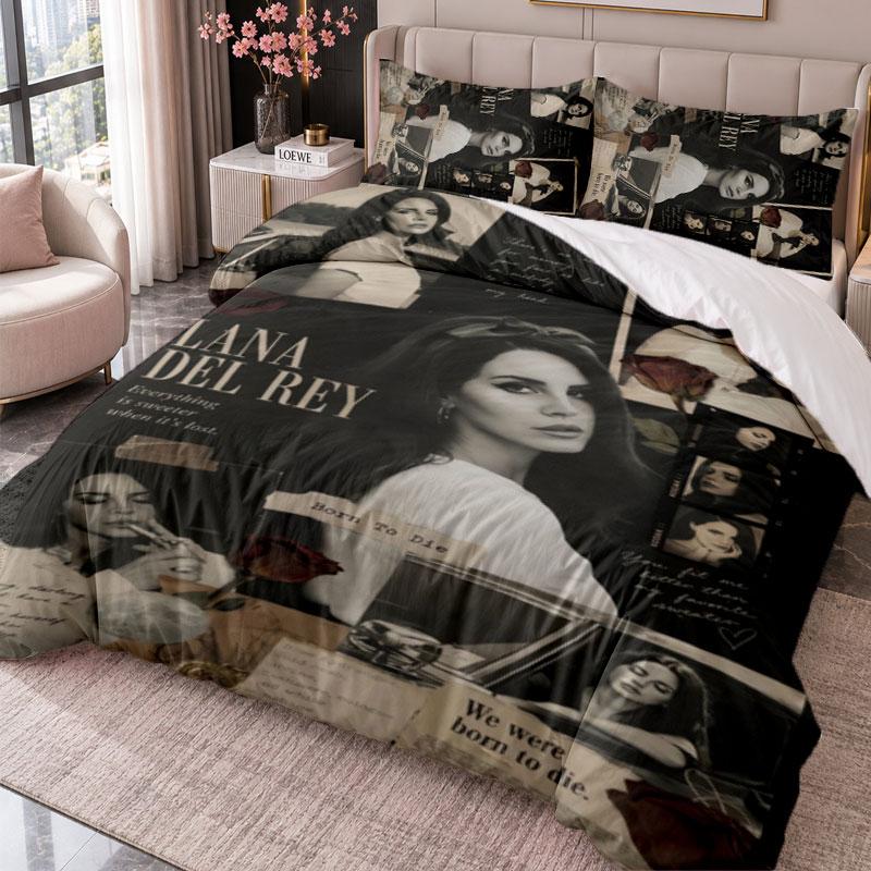 Lana Del Rey 3Pcs Bedding Set Duvet Cover With Two Pillowcases For Bedroom Home Decoration