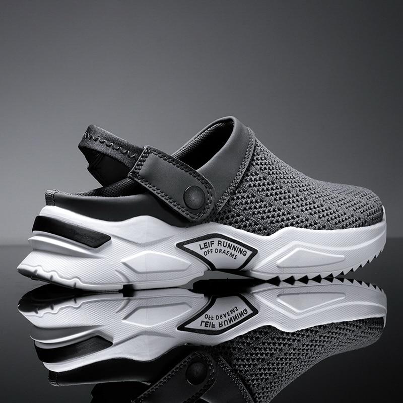 Men Women Summer Sandal Mesh Mules Breathable Padded Beach Flip Flops Shoes Solid Flat Bath Slippers Outside Mens Slippers