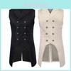 Frock coat Steampunk Retro pentru Bărbați, Vestă Jacard cu Guler Revers