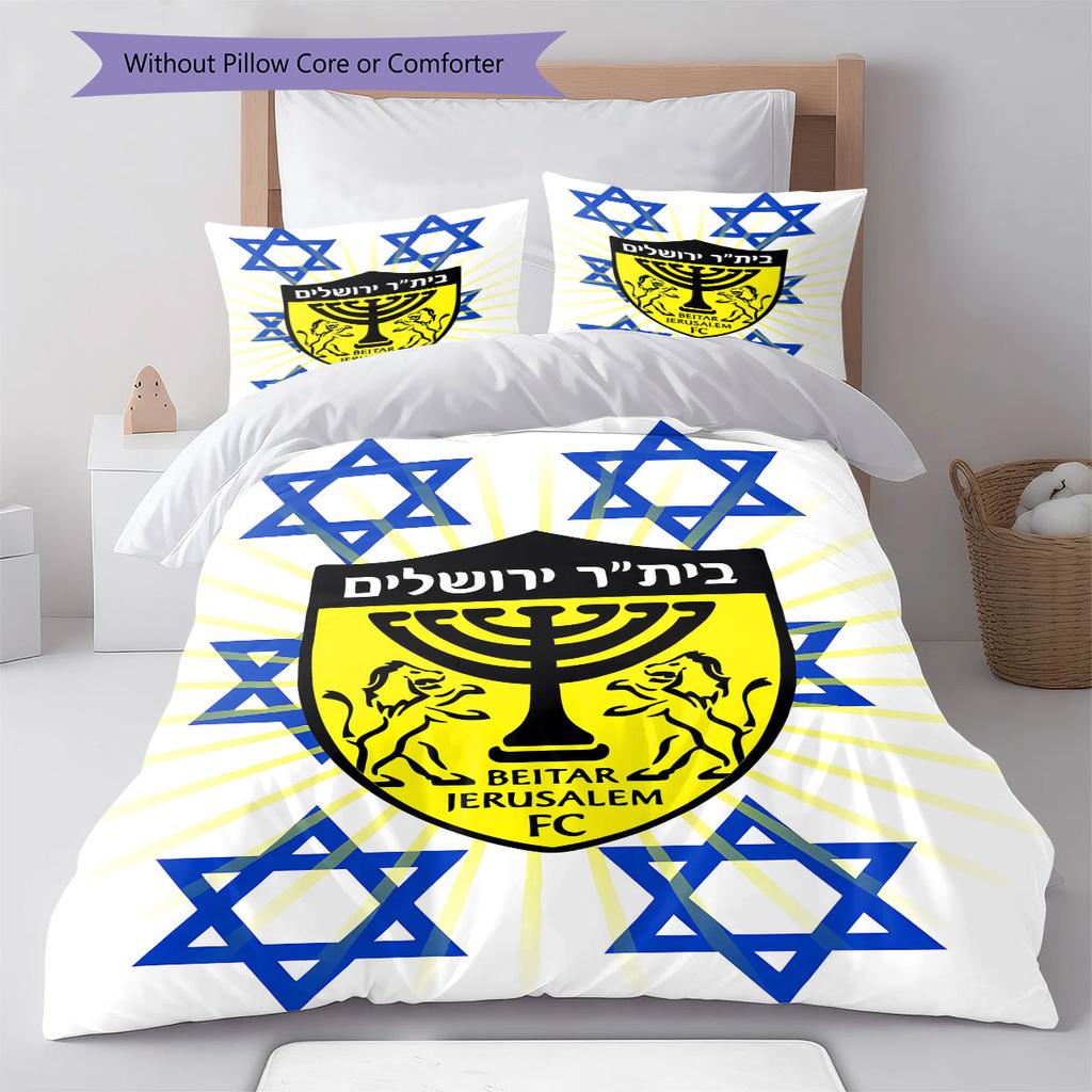 Beitar Jerusalem Pattern Bedding,Quilt Set Quilt Cover Pillowcase Home Birthday Gift(1 * Duvet Cover + 2 * Pillowcase, Without Core)
