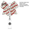 Bow Badge Reel for ID Card Badge 360 Degree Rotation Clip Sparkling Non-Slip Retractable Badge Holder Clip for Doctor Nurse Medical Staff Office