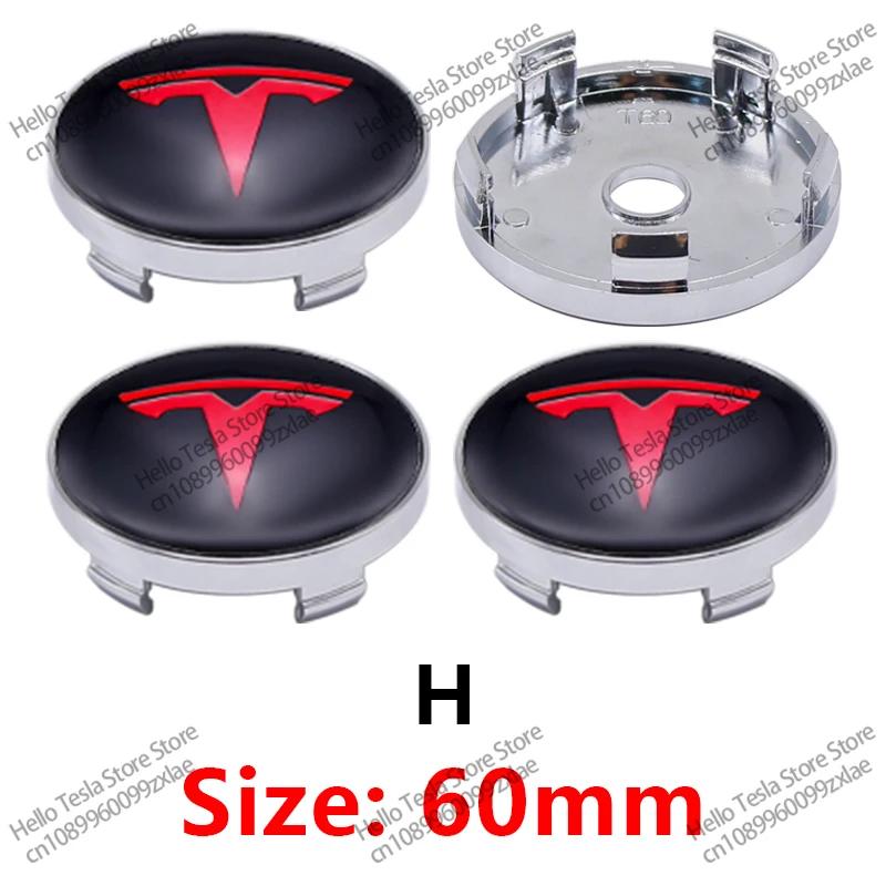 Car Sticker Tesla 4Pcs 56/60mm Car Wheel Center Hub Cap Car Accessorie For Tesla Model 3 2021 S X Y Style Roadster Invader Coil