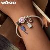 WOSTU 2024 neue 925 Sterling Silber Magic Castle Charm Perlen passen Charm Armband Schmuck DIY 925 Bamoer Charm Perlen