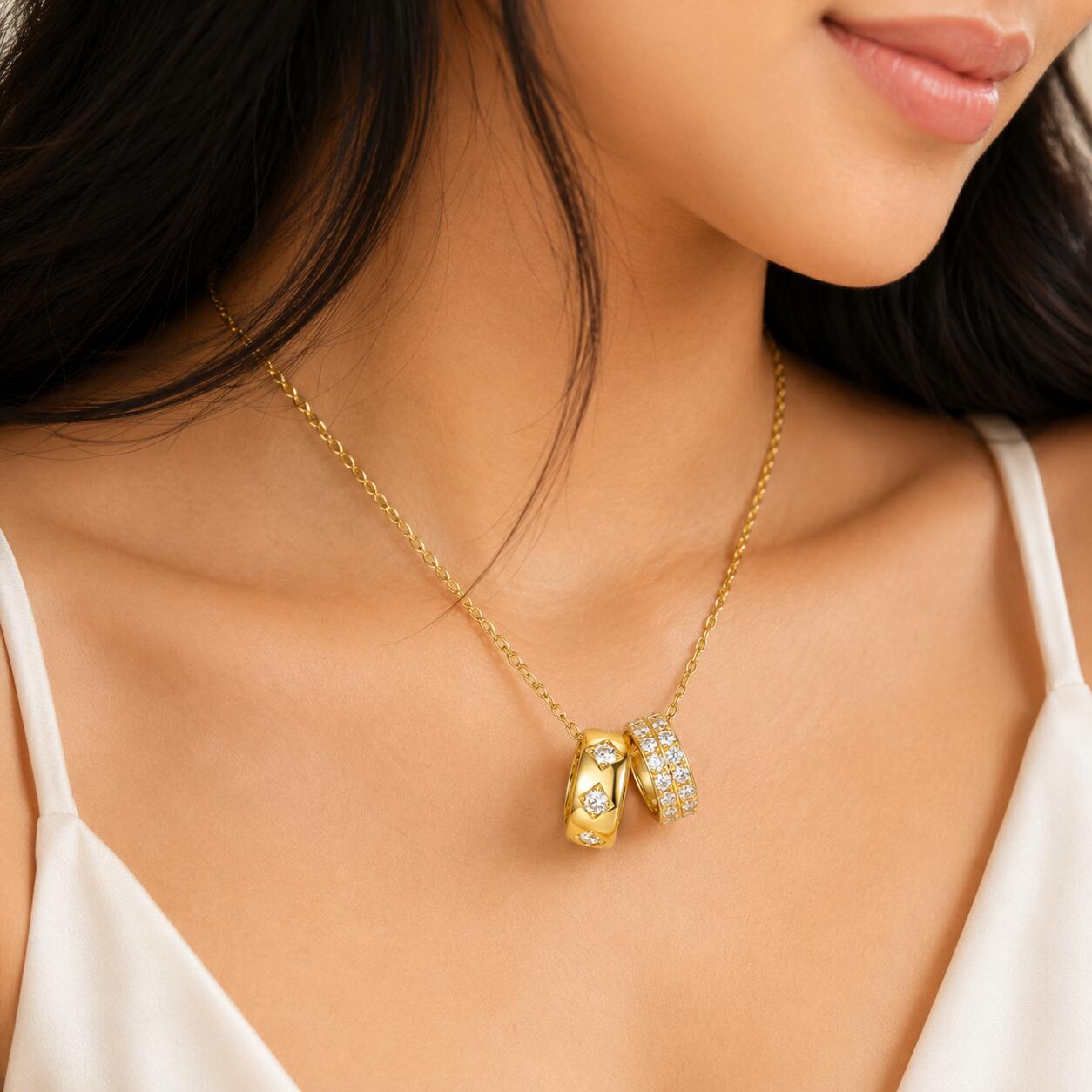 Stainless Steel Lucky Pendant Necklace, Dainty Party Jewelry Gift for Women