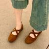 Fashion Fashion Flock Women Flats Slip On Shoes Soft Female Shallow Footwear Round Toe Ladies Mary Janes Flats Shoes  lady