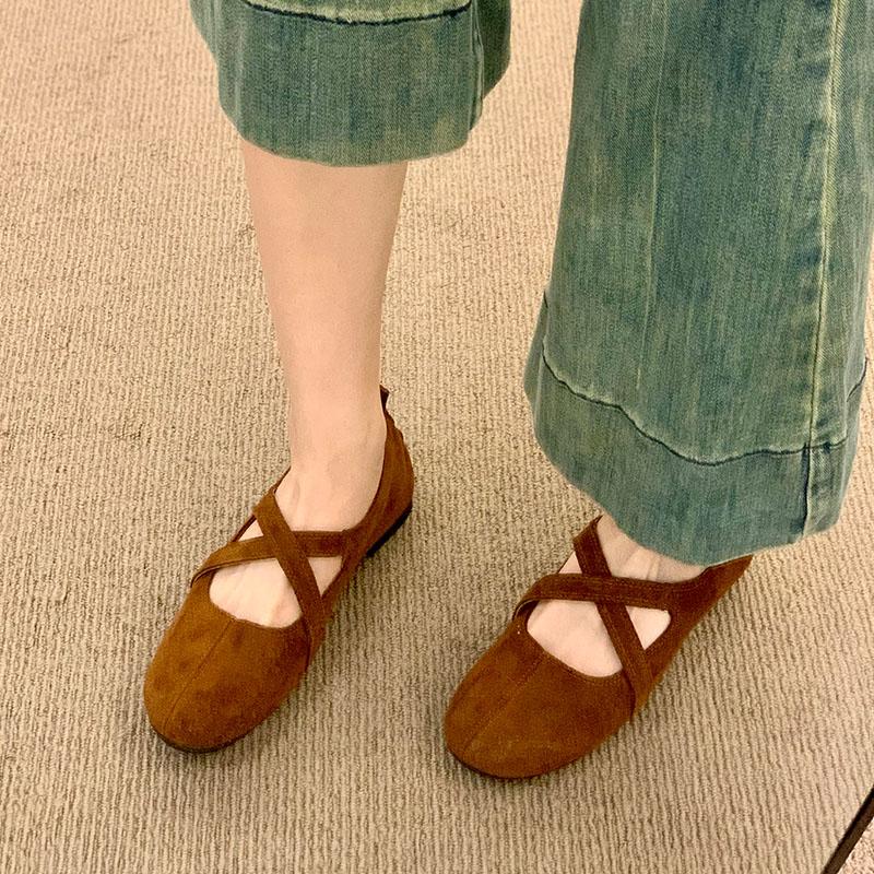 Fashion Fashion Flock Women Flats Slip On Shoes Soft Female Shallow Footwear Round Toe Ladies Mary Janes Flats Shoes  lady