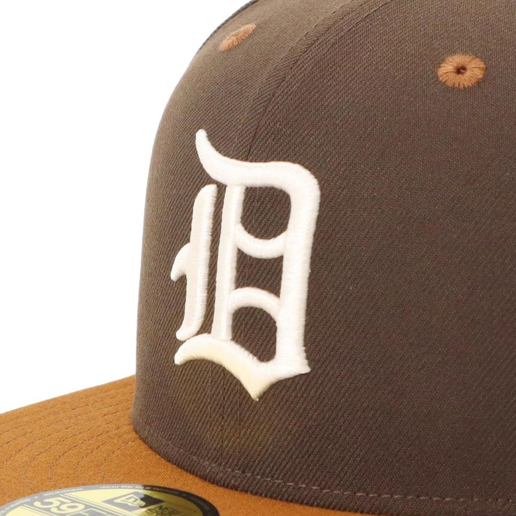 New Era 59FIFTY Cap with Side MLB ONSPOTZ DET 7 DETTIGCO WS1935 WALNUT TOASTED PNT Two-Tone Patch, Exclusive, Walnut, 3/8" (5950)