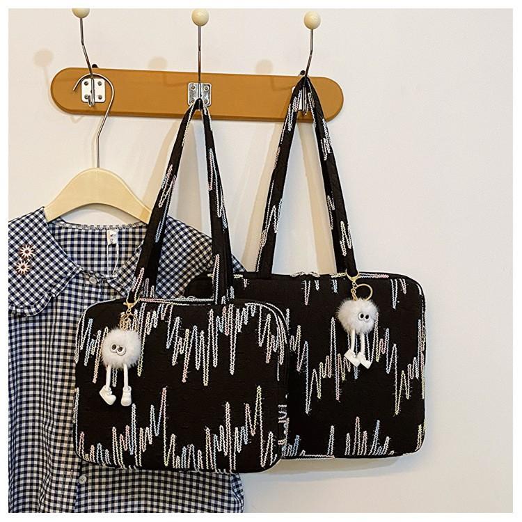 

TS JYL laptop bag,Cross Border Korean Cute Stripe iPad Bag 11/13/15-inch Laptop Storage Bag small чёрный