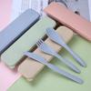 Eco-Friendly Wheat Straw Cutlery Set: Portable Knife, Fork, and Spoon - Ideal for Students and Travel