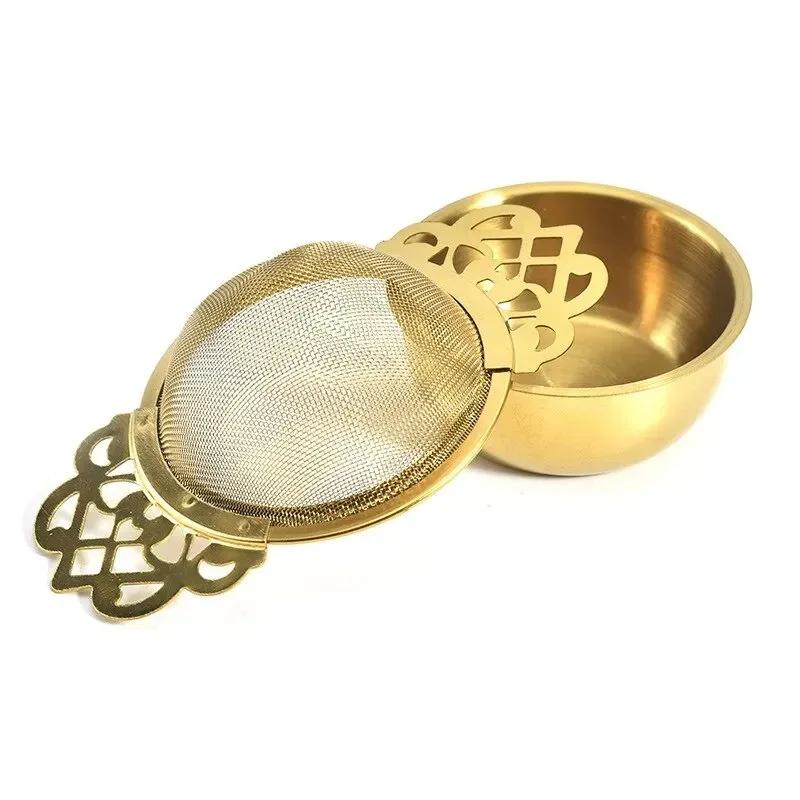 1 colador de té de doble asa de malla fina de acero inoxidable, infusor de especias, filtro, tetera, accesorios de cocina