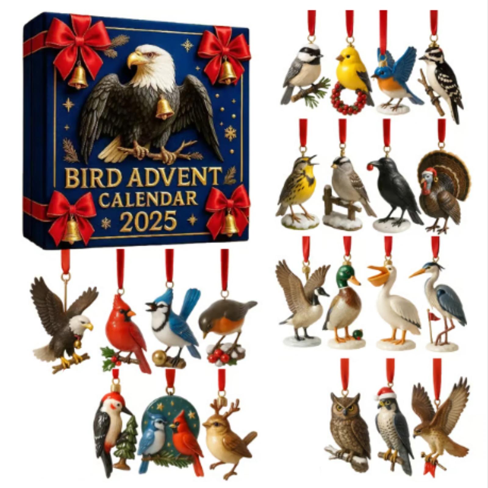 

2D Plane Blindbox Bird Advent Calendar Blindbox Christmas Tree Decoration Acrylic Pendant One Size