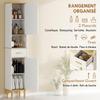 Bathroom Column Cabinet, 2 Doors, Drawer, Open Compartment, White