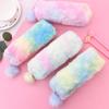 Japanese Style Cute Plush Pencil Case - Large Capacity, Girly Heart Design for Elementary Students
