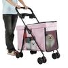 Pet Travel Stroller for Small Medium Dogs 360° Wheels Foldable Design 5 Ventilation Windows Removable Tray Outdoor Dog Cart