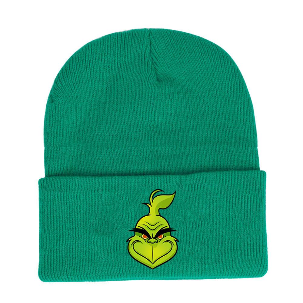 The Grinch Print Knit Hat With Earmuff Protection For Winter Warmth And Unisex Use