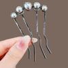 Elegant Metal Imitation Pearls Hairpins With Geometric Cutouts Secure Grip U-shaped Hair Pins For Updos And Styling