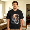 Vintage Dachshund Howling To The Moon 90s Retro Animals T Shirt Summer 100 Cotton T Shirts For Unisex Design Tshirt Short Sleeve