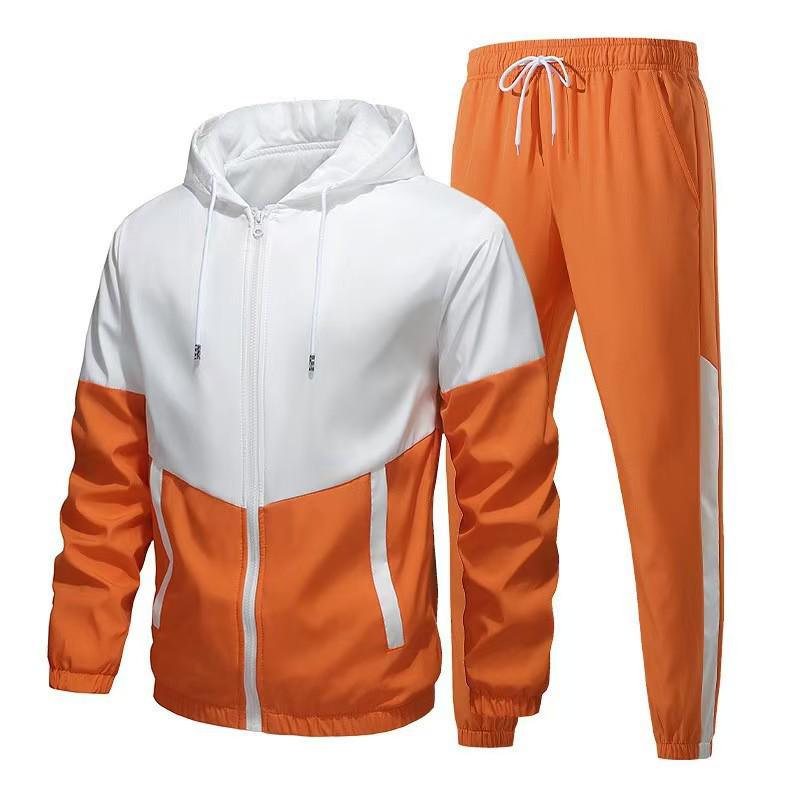 Men's Korean Style Autumn Sportswear Set - Hooded Top and Cuffed Pants