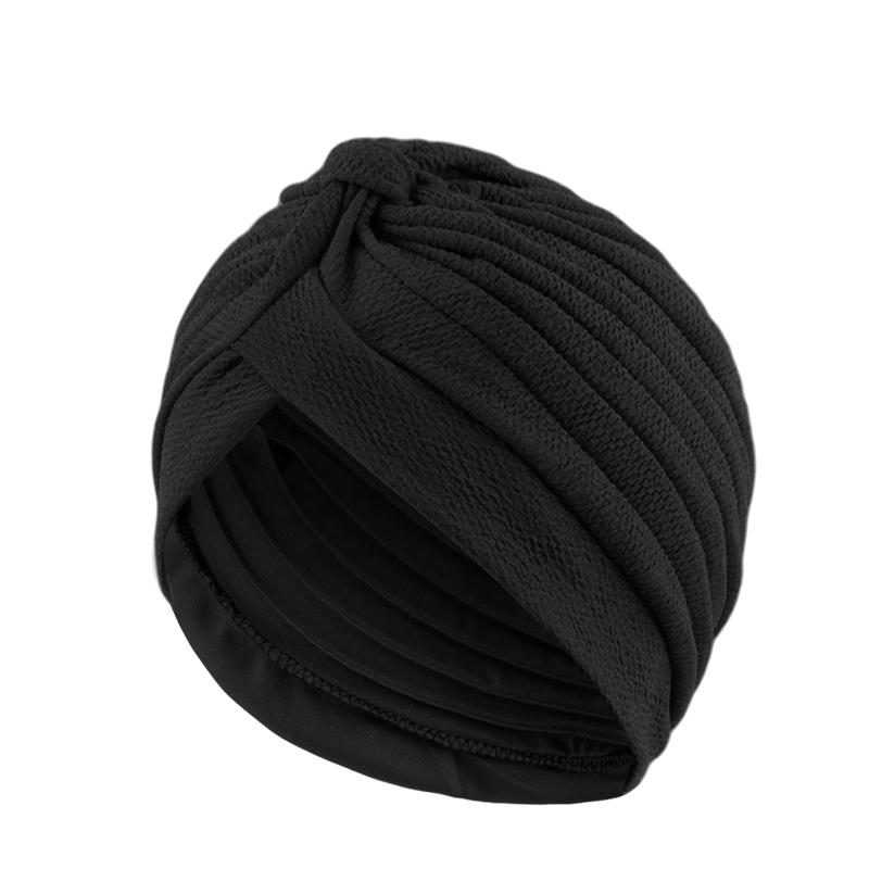 New Women's Solid Color knot Hijab Turban Bonnet African Head Wraps Nigeria Wedding Party Headpiece Muslim Under Scarf Caps