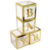 Baby Shower Balloon Box Safe Harmless Golden Transparent Pre Folded Paper Plastic Clear Baby Boxes