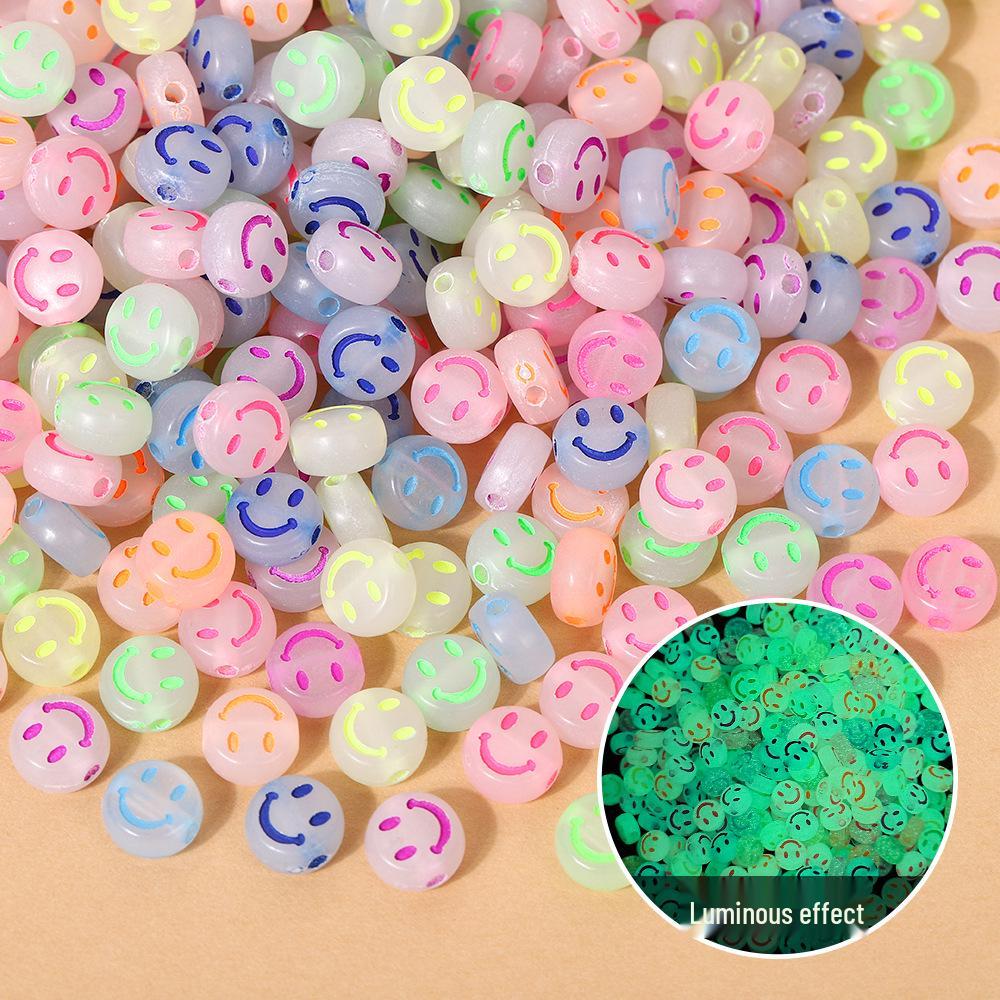 Smiley Face Acrylic Beads for DIY Jewelry - Round, Colored Beads for Children's Bracelets & Necklaces